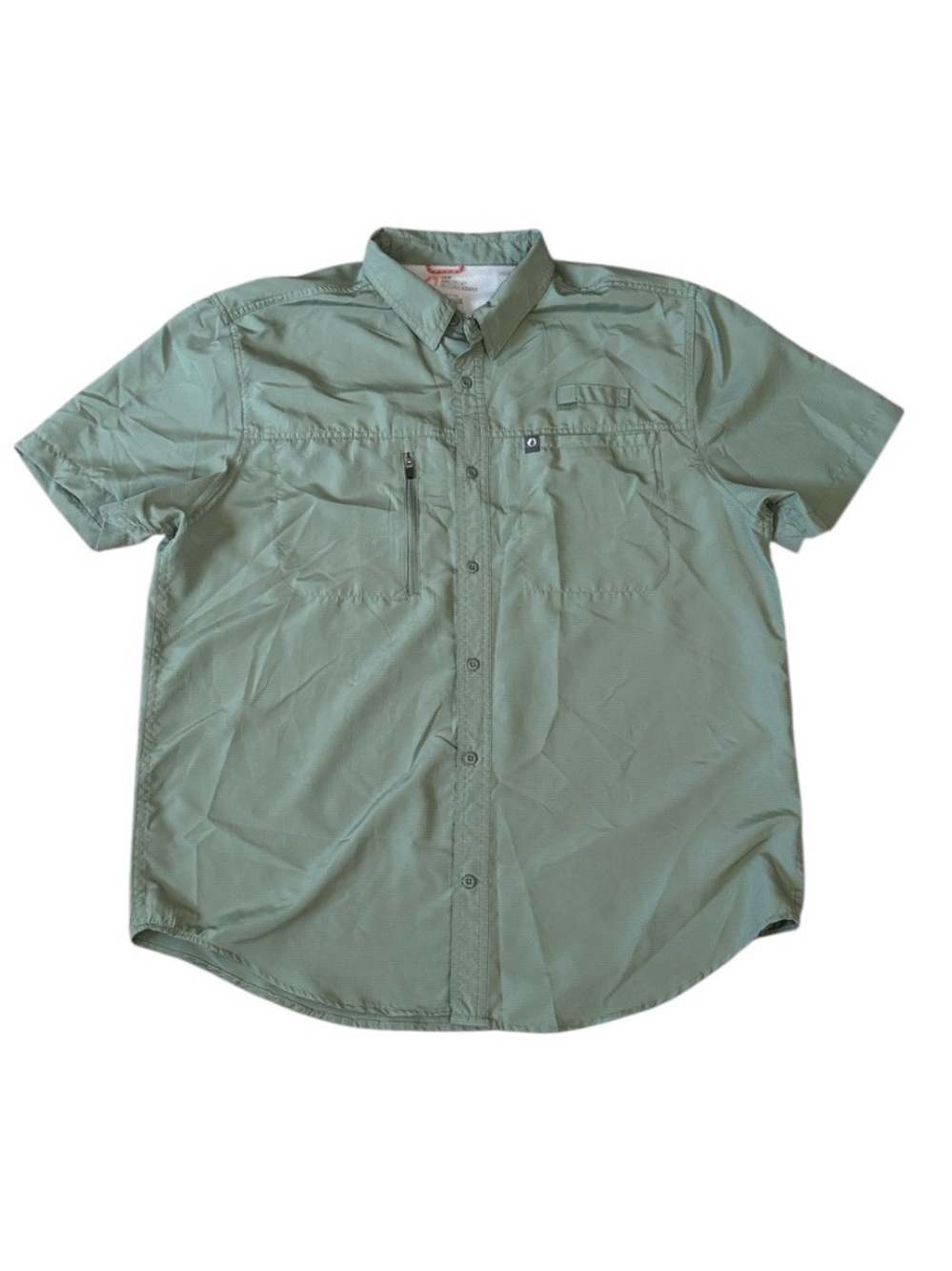 The American Outdoorsman Mens Short Sleeve Button Up Green Shirt Size XL